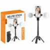 Perche Selfie Trépied avec Double Ring Light JC-25H – Kit Live & Vlog