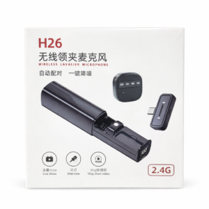 Microphone Lavalier Sans Fil H26 – Micro Cravate 2.4G Professionnel