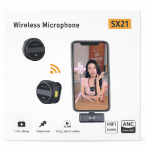Microphone Sans Fil SX21 – Micro Lavalier HiFi avec ANC