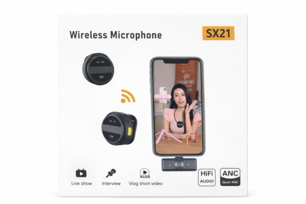 Microphone Sans Fil SX21 – Micro Lavalier HiFi avec ANC Microphone Sans Fil SX21 – Micro Lavalier HiFi avec ANC