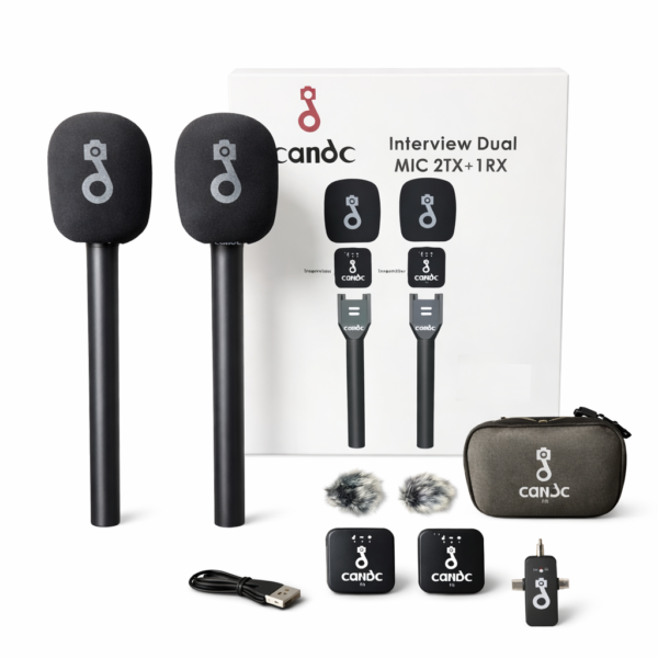 Kit Microphone Sans Fil d’Interview CANDC – Double Micro Professionnel
